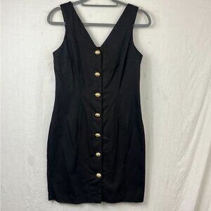 Vintage David Benjamin Sleeveless Button Front Mini Dress Womens 8 90s Y2K‎ Punk